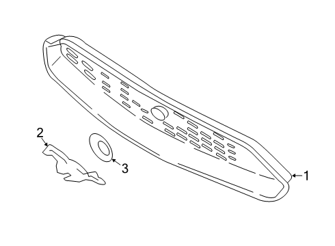 1991 Mercury Topaz GRILLE - RADIATOR Diagram for JR3Z-8200-DE