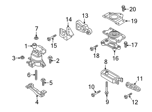 2022 Ford Edge Engine & Trans Mounting Diagram 2