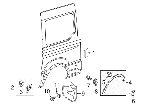 2022 Ford Transit 350 Exterior Trim - Side Panel Diagram 3