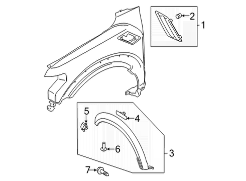 2022 Ford F-150 Exterior Trim - Fender Diagram 2