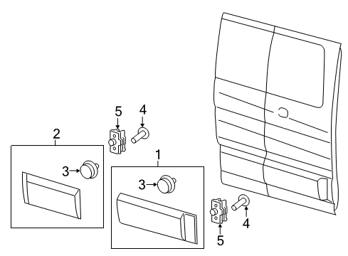 2022 Ford Transit 350 Exterior Trim - Side Door Diagram 1