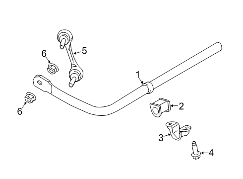 2020 Lincoln Nautilus Rear Suspension Components, Lower Control Arm, Upper Control Arm, Stabilizer Bar Diagram 2