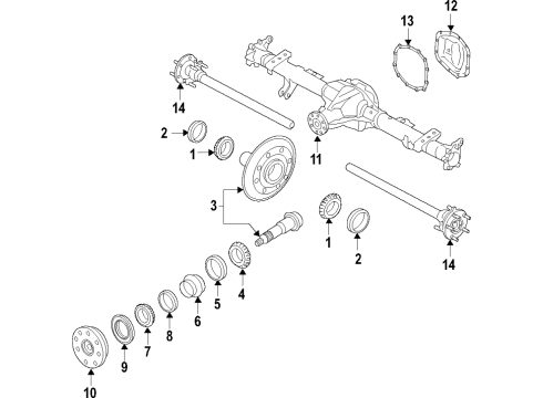 2020 Ford Ranger Rear Axle, Differential, Propeller Shaft Diagram 1