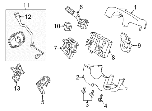 1993 Mercury Topaz Gear Shift Lever Diagram for GG1Z-7210-DB