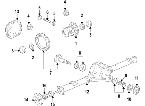 2022 Ford F-150 Rear Axle, Differential, Propeller Shaft Diagram 1