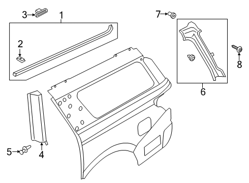 2022 Ford Expedition Exterior Trim - Quarter Panel Diagram