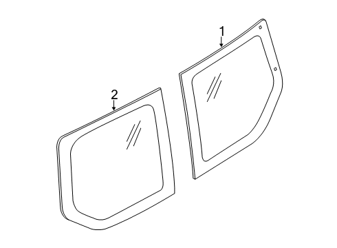 2022 Ford Transit Connect Front Door Glass & Hardware Diagram 1