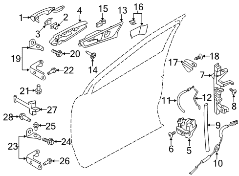 2022 Ford Edge Lock & Hardware Diagram 1
