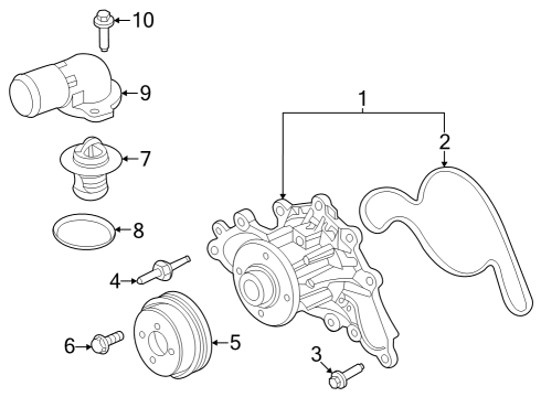 2024 Ford F-250 Super Duty PULLEY - WATER PUMP Diagram for PC3Z-8509-A