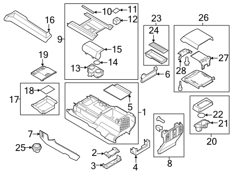 2022 Ford Expedition Console Diagram 1