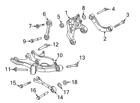 2020 Lincoln Nautilus Rear Suspension Components, Lower Control Arm, Upper Control Arm, Stabilizer Bar Diagram 3