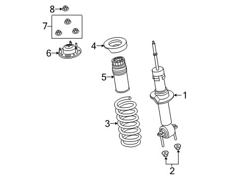 2020 Ford Ranger Struts & Components - Front Diagram