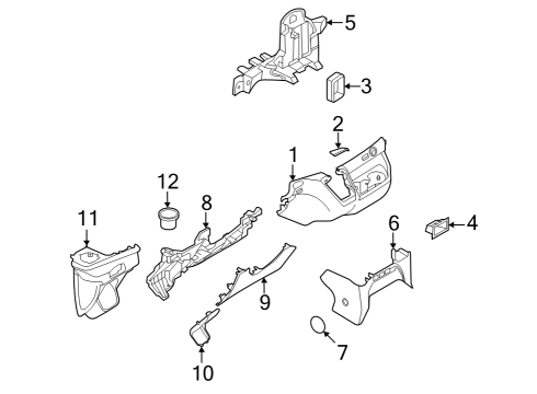 2022 Ford E-Transit Instrument Panel Components Diagram 1