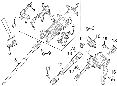 2024 Ford F-350 Super Duty Steering Column Assembly Diagram 2