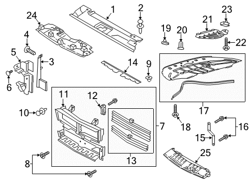 2021 Ford Mustang Splash Shields Diagram 2