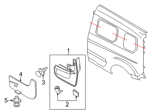 2022 Ford Transit Connect Exterior Trim - Side Panel Diagram 1