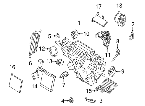 2020 Ford EcoSport A/C Evaporator & Heater Components Diagram