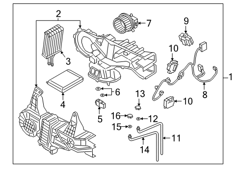 2020 Lincoln Navigator A/C Evaporator & Heater Components Diagram 3