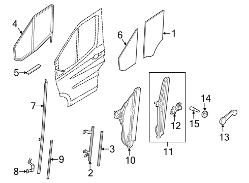 2022 Ford E-Transit Front Door Diagram 1