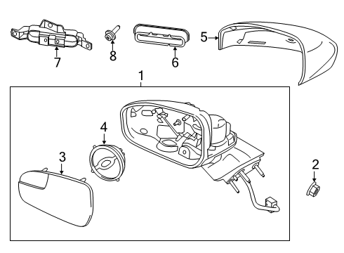 2020 Ford SSV Plug-In Hybrid Outside Mirrors Diagram 1