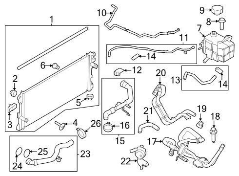 2023 Ford Bronco Radiator & Components Diagram 3