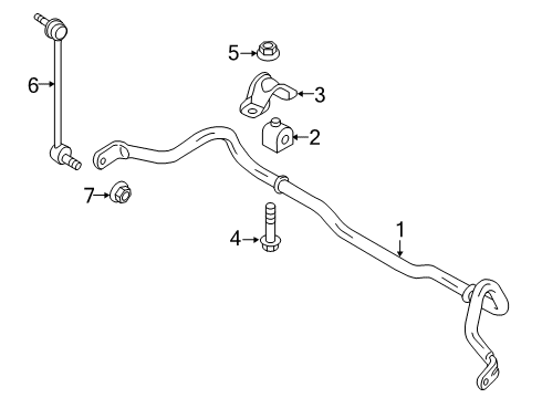 2021 Ford Transit Connect Stabilizer Bar & Components - Front Diagram