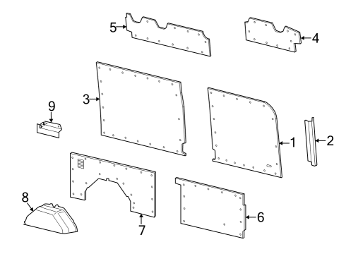 2023 Ford E-Transit Interior Trim - Side Panel Diagram 11