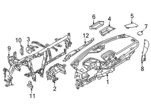 2022 Ford Maverick BRACKET - CONSOLE Diagram for LX6Z-78043B92-A