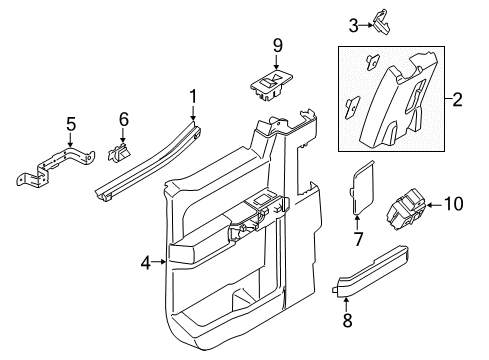 1995 Ford Mustang WEATHERSTRIP - DOOR BELT Diagram for FL3Z-1825860-B