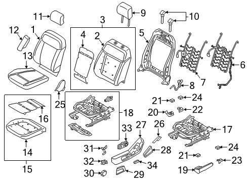 2020 Ford Ranger Driver Seat Components Diagram