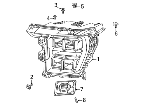 2021 Ford F-150 Headlamp Components Diagram 5