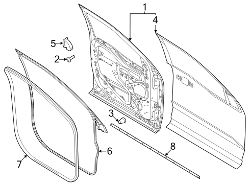 2023 Ford F-250 Super Duty Door & Components Diagram 1