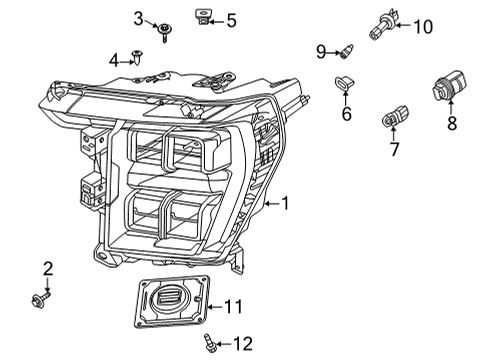 2021 Ford F-150 Headlamp Components Diagram 6