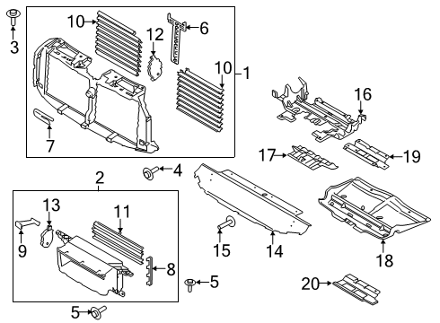 2020 Ford F-150 Splash Shields Diagram 2