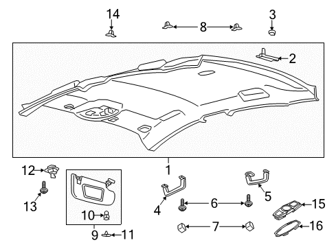 2020 Ford SSV Plug-In Hybrid Interior Trim - Roof Diagram 2