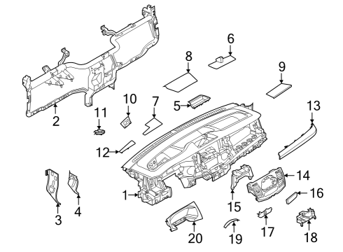 2022 Ford E-Transit Instrument Panel Components Diagram 2