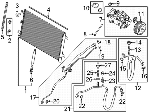 2021 Ford F-150 A/C Condenser, Compressor & Lines Diagram 2