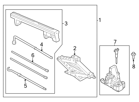 2023 Ford F-150 Jack & Components Diagram 1