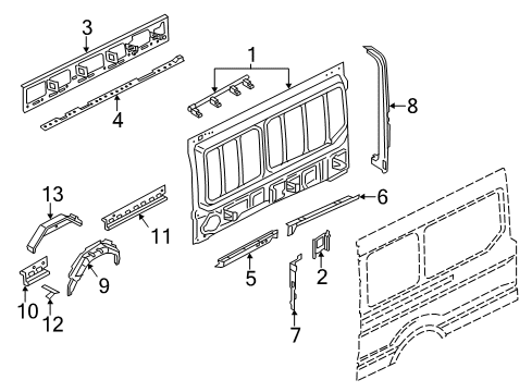 2020 Ford Transit 250 Inner Structure - Side Panel Diagram 6