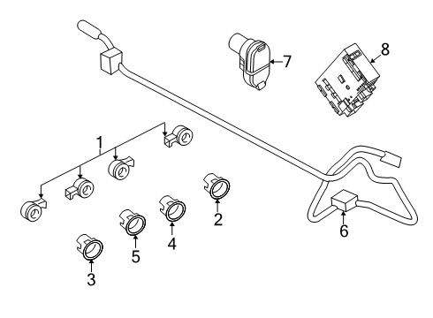 2020 Ford Ranger Electrical Components - Rear Bumper Diagram