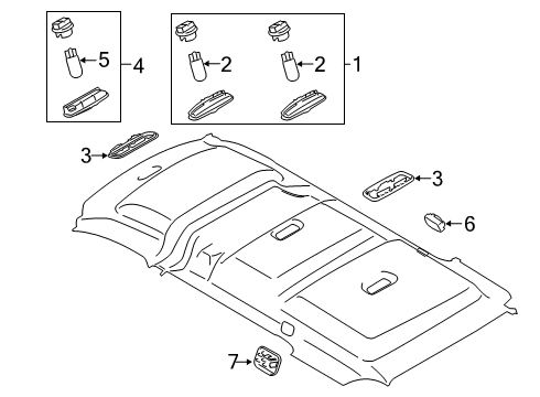 2022 Ford Transit Connect Overhead Lamps Diagram 3