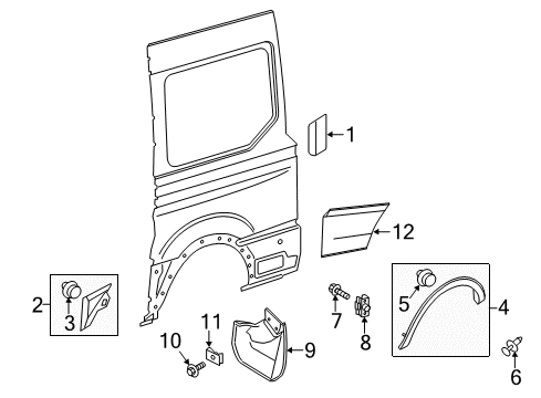 2022 Ford Transit 350 Exterior Trim - Side Panel Diagram 9