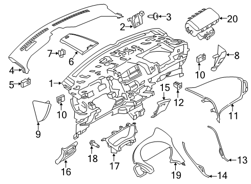 2021 Lincoln Nautilus Instrument Panel Components Diagram 1