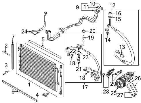 2022 Ford Edge A/C Condenser, Compressor & Lines Diagram 1