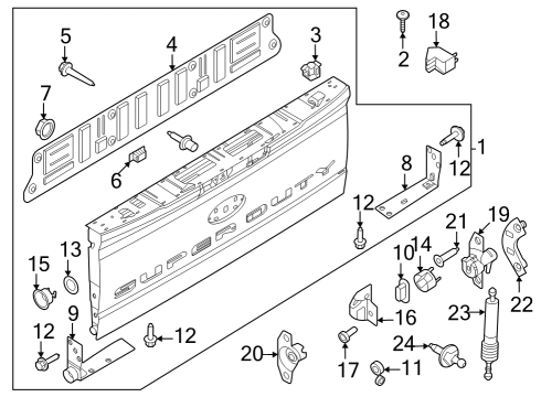 2023 Ford F-350 Super Duty Tail Gate Diagram 2