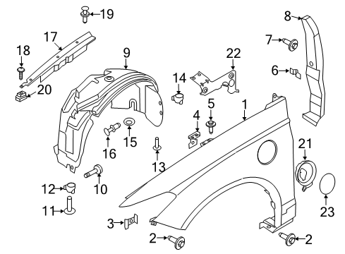 2020 Ford Fusion Fender & Components Diagram 1