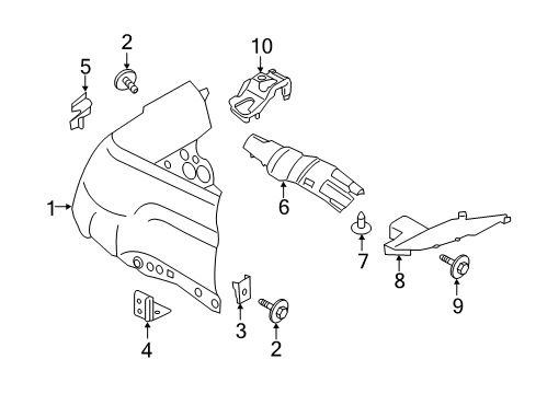 2020 Ford Transit 250 Fender & Components Diagram