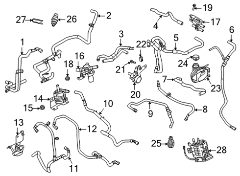 2021 Ford Mustang Mach-E Cooling System - Traction Motor Component Diagram 1