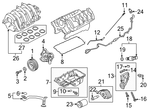 1983 Ford Ranger Oil Level Indicator Assembly Diagram for JL3Z-6750-E