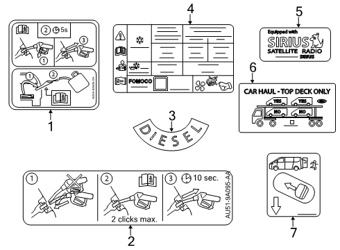 2020 Ford Transit 250 Information Labels Diagram